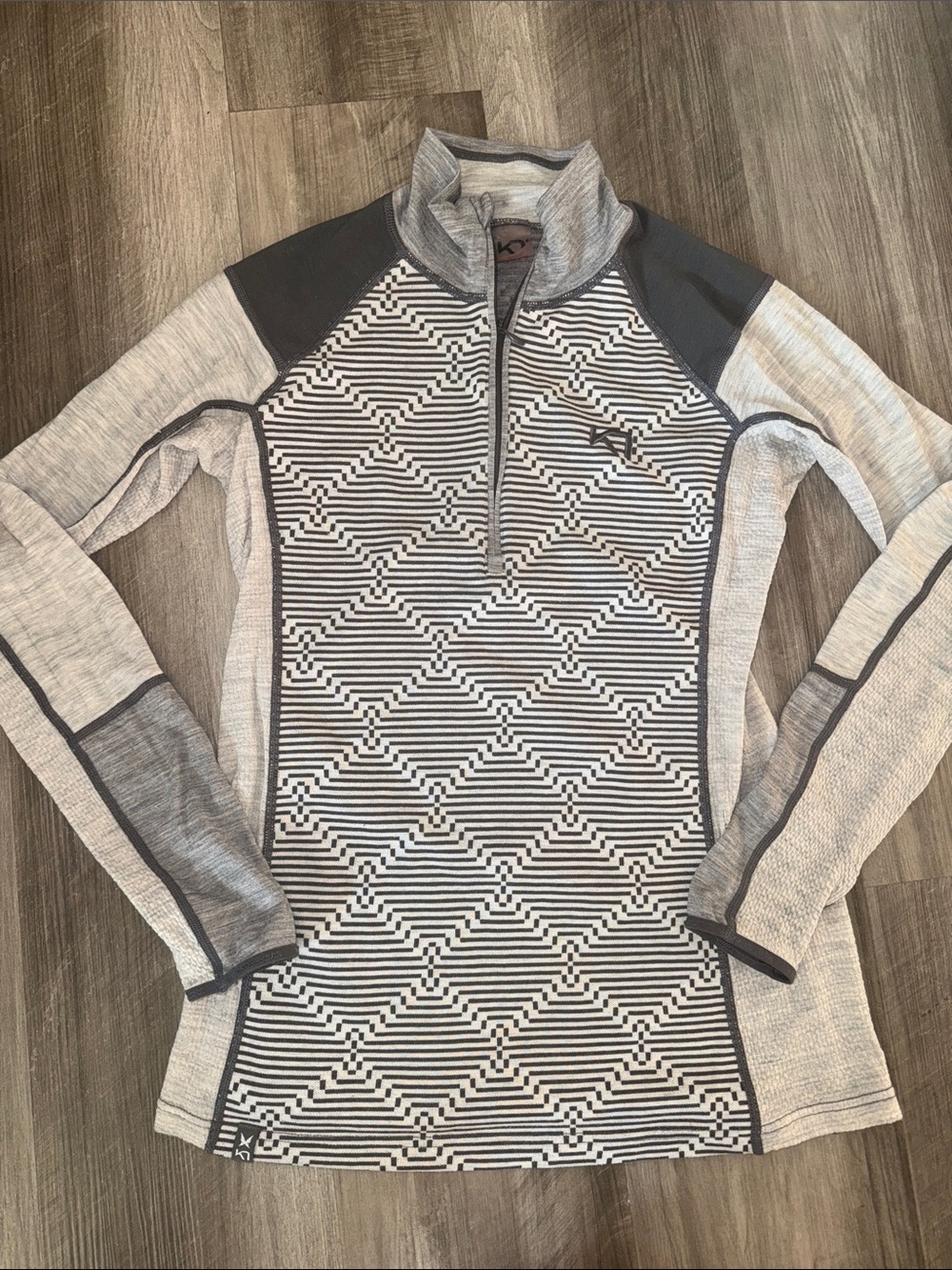Kari Traa 1/4 Zip Wool Base Layer medium Top Women's Thermal ski cold weather
